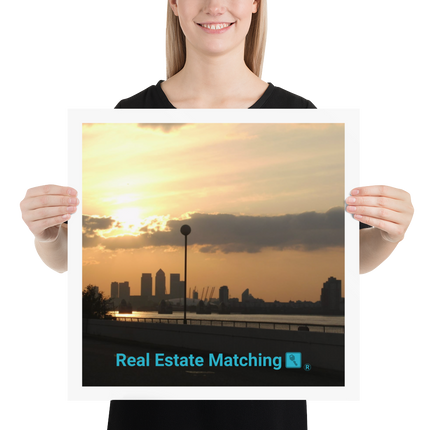 Majestic Sunset Photo paper poster with realestatematching with key Logo