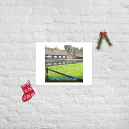 Lakeside Serenity Photo paper poster with realestatematching with key Logo
