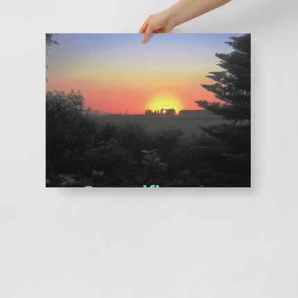 Beautiful Sunset Sinari Photo paper poster with Groundfloor with House Logo