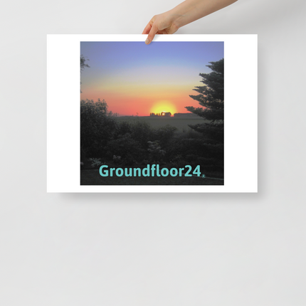 Beautiful Sunset Sinari Photo paper poster with Groundfloor24 without House Logo