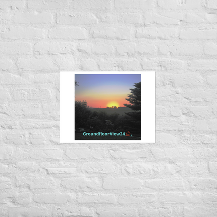 Beautiful Sunset Sinari Photo paper poster with groundfloorview24 with House Logo