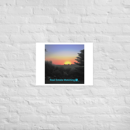 Beautiful Sunset Sinari Photo paper poster with realestatematching with key Logo