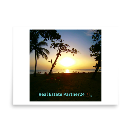 Beautiful Sea View Photo paper poster with realestatepartner24 with house Logo
