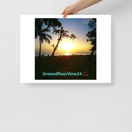 Beautiful Sea View Photo paper poster with groundfloorview24 with House Logo