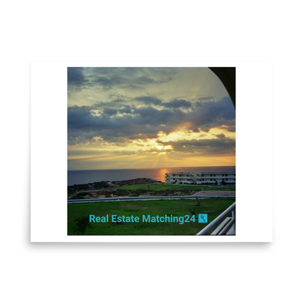 Natural View Photo paper poster with realestatematching24 with key Logo