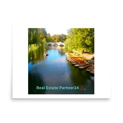 Beautiful Nature Photo paper poster with realestatepartner24 with house Logo