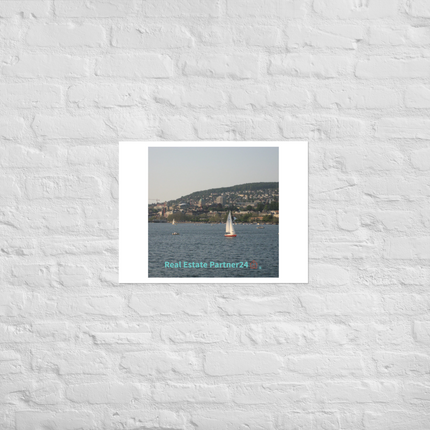 Beautiful River & Hills Sinari Photo paper poster with realestatepartner24 with house Logo