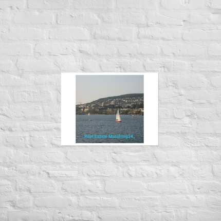 Beautiful River & Hills Sinari Photo paper poster with realestatematching24 without key Logo