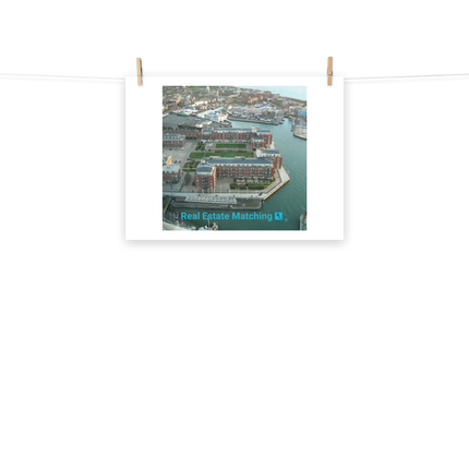 Nice City Photo paper poster with realestatematching with key Logo