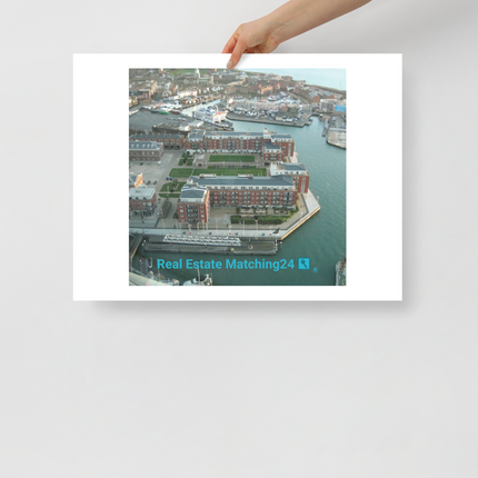 Nice City Photo paper poster with realestatematching24 with key Logo