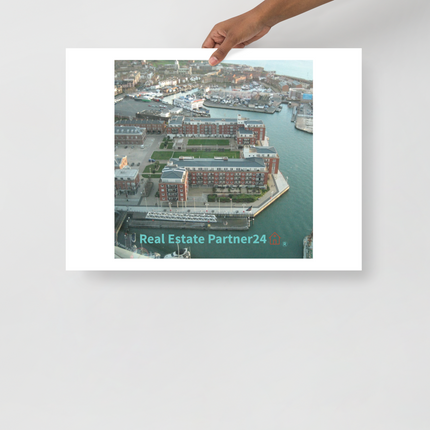 Nice City Photo paper poster with realestatepartner24 with house Logo