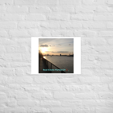 Awesome River View Photo paper poster with realestatepartner24 with house Logo