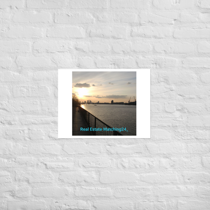 Awesome River View Photo paper poster with realestatematching24 without key Logo