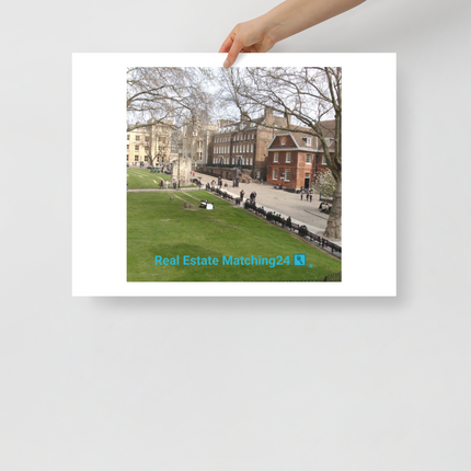 Beautiful Park Photo paper poster with realestatematching24 with key Logo