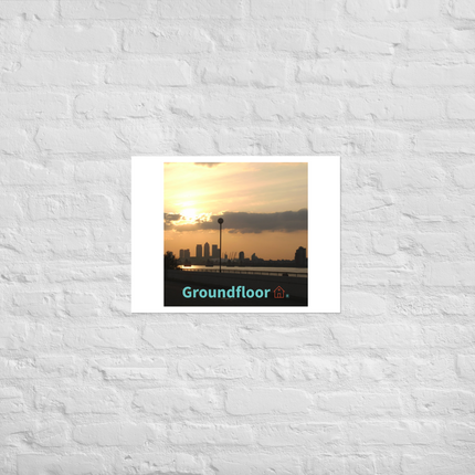 Majestic Sunset Photo paper poster with Groundfloor with House Logo