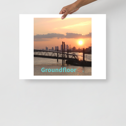 Evening Glow Photo paper poster with Groundfloor with House Logo