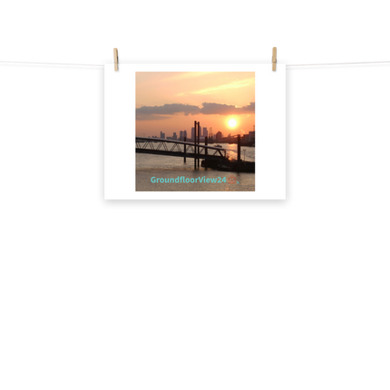 Evening Glow Photo paper poster with GroundfloorView24 with House Logo