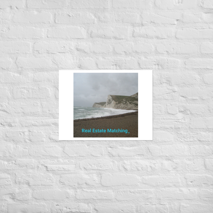 Waves and Sand Photo paper poster with realestatematching without key Logo