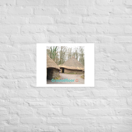 Village Charm Photo paper poster with Groundfloor with House Logo
