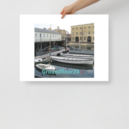 Boat on Water Photo paper poster with Groundfloor24 with House Logo