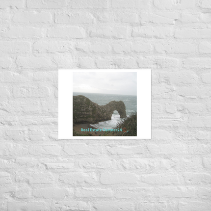 Coastal Escape Photo paper poster with realestatepartner24 with house Logo