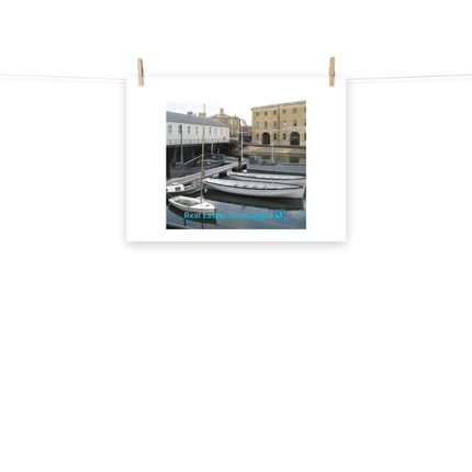 Boat on Water Photo paper poster with realestatematching24 with key Logo