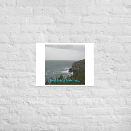 Seaside Serenity Photo paper poster with realestatematching without key Logo