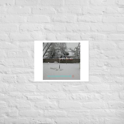 Winter Wonderland Photo paper poster with realestatepartner24 with house Logo