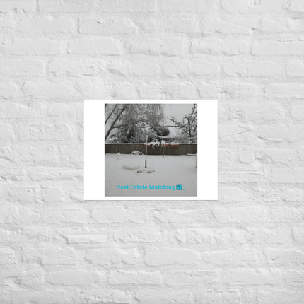 Winter Wonderland Photo paper poster with realestatematching with key Logo