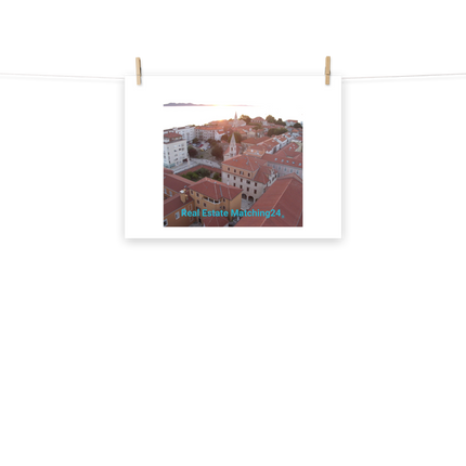 Roof Sunset View Photo paper poster with realestatematching24 without key Logo