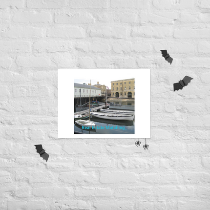 Boat on Water Photo paper poster with realestatematching without key Logo