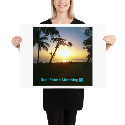 Beautiful Sea View Photo paper poster with realestatematching with key Logo