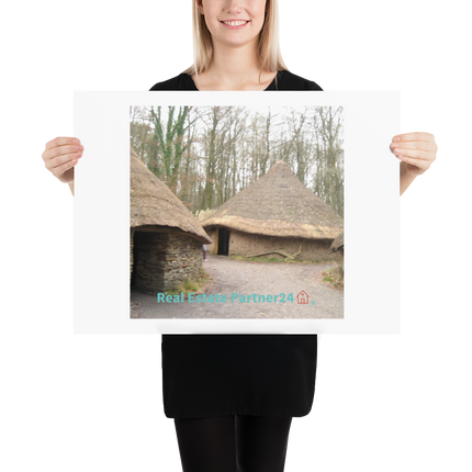 Village Charm Photo paper poster with realestatepartner24 with house Logo