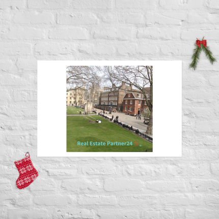 Beautiful Park Photo paper poster with realestatepartner24 with house Logo