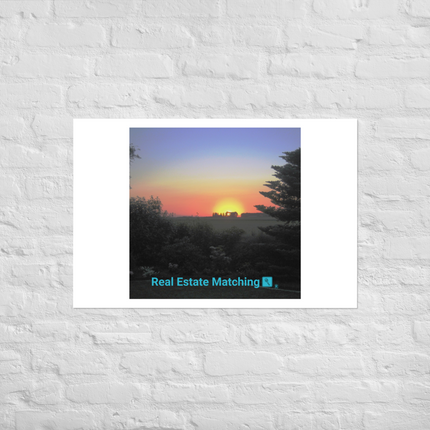 Beautiful Sunset Sinari Photo paper poster with realestatematching with key Logo