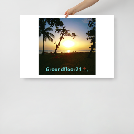 Beautiful Sea View Photo paper poster with Groundfloor24 with House Logo