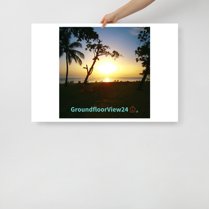 Beautiful Sea View Photo paper poster with groundfloorview24 with House Logo