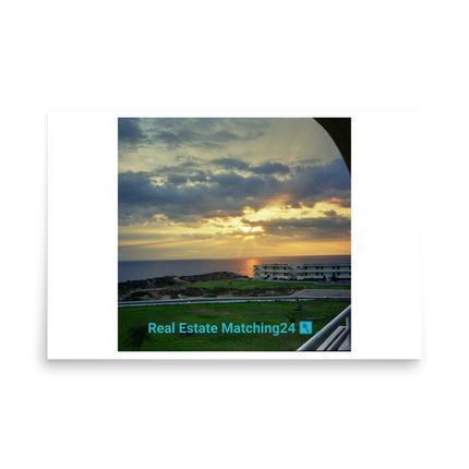 Natural View Photo paper poster with realestatematching24 with key Logo