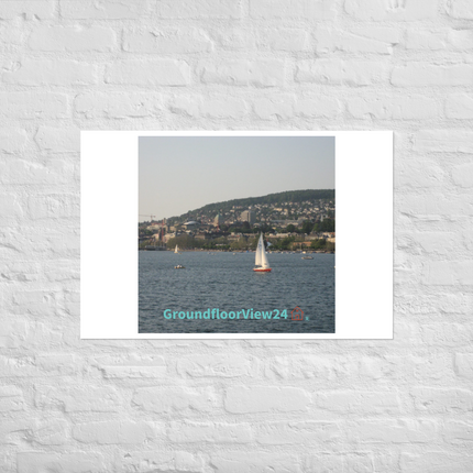 Beautiful River & Hills Sinari Photo paper poster with groundfloorview24 with House Logo