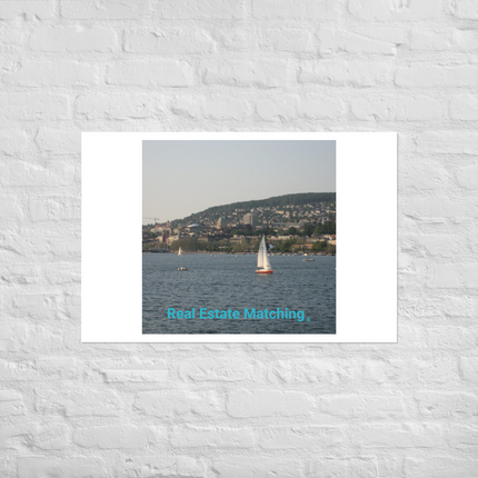 Beautiful River & Hills Sinari Photo paper poster with realestatematching without key Logo