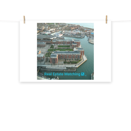 Nice City Photo paper poster with realestatematching with key Logo