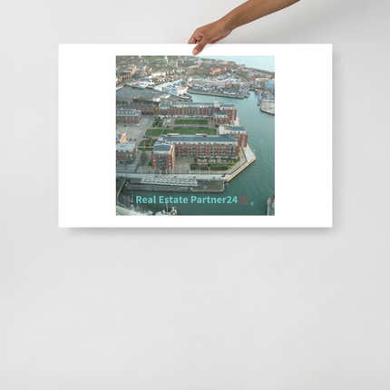 Nice City Photo paper poster with realestatepartner24 with house Logo