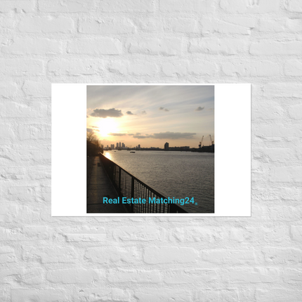 Awesome River View Photo paper poster with realestatematching24 without key Logo