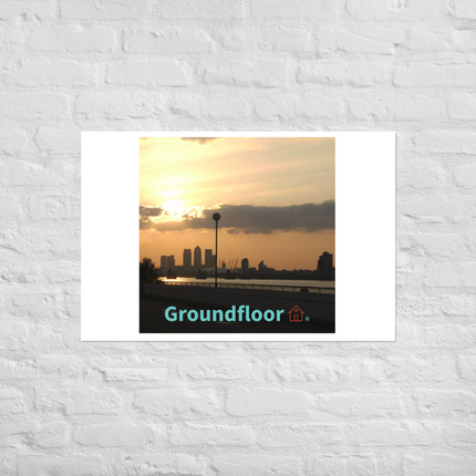 Majestic Sunset Photo paper poster with Groundfloor with House Logo