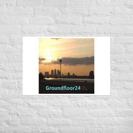 Majestic Sunset Photo paper poster with Groundfloor24 with House Logo