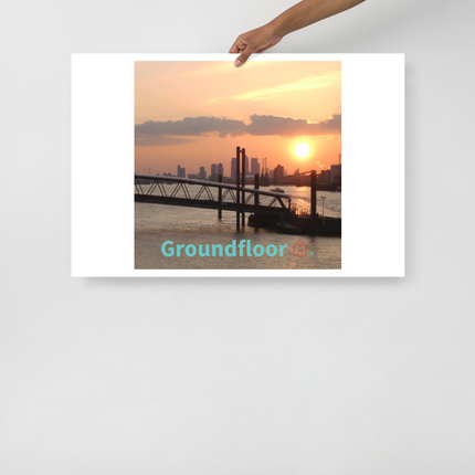Evening Glow Photo paper poster with Groundfloor with House Logo