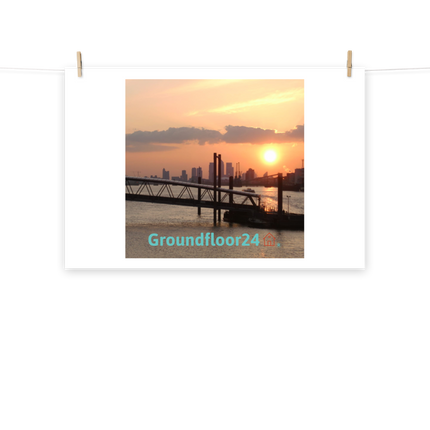 Evening Glow Photo paper poster with Groundfloor24 with House Logo