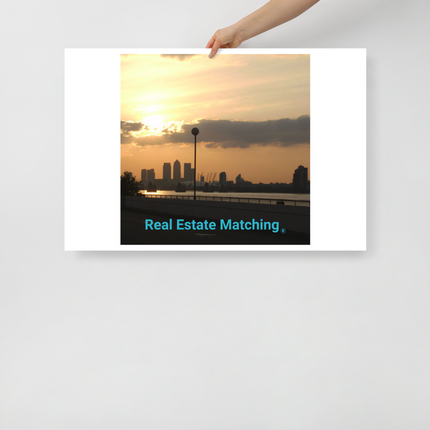 Majestic Sunset Photo paper poster with realestatematching without key Logo