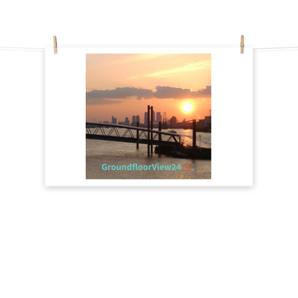 Evening Glow Photo paper poster with GroundfloorView24 with House Logo