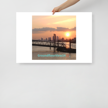 Evening Glow Photo paper poster with realestatematching with key Logo